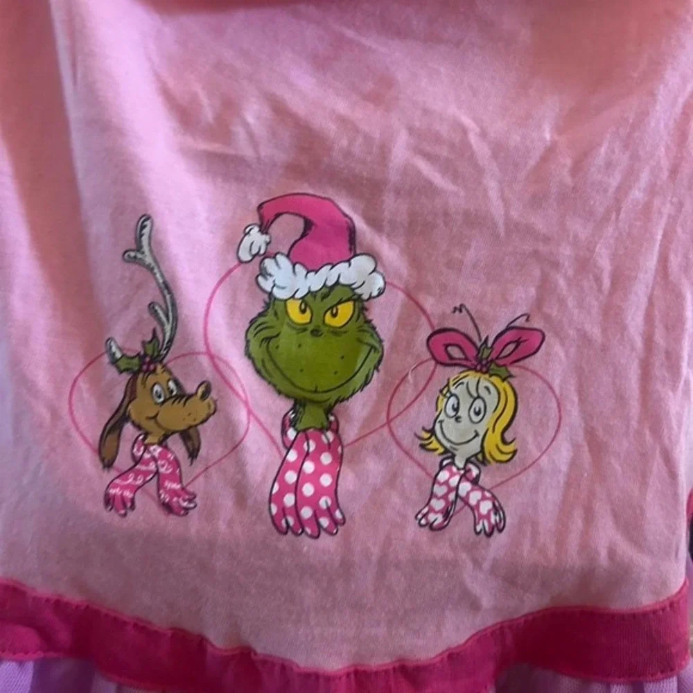 NWT Pink Grinch pet dog dress size medium ‎ dress with hood